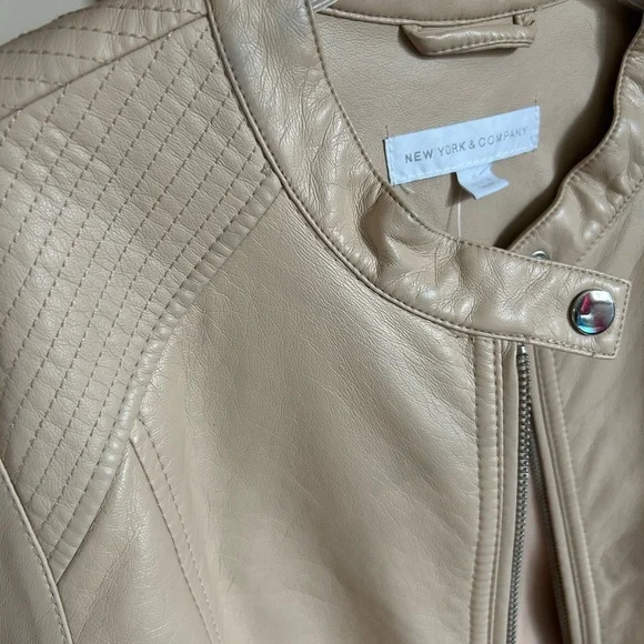 New York & Company Beige Leather Jacket - Picture 4 of 4